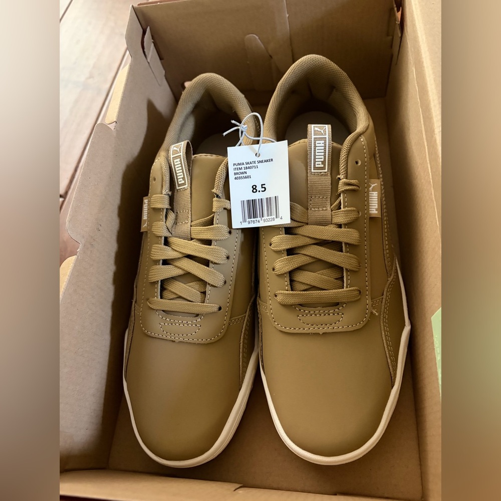 ❤️PUMA SKATE SNEAKER Size 8.5 New with Box and Brown color - Picture 1 of 8